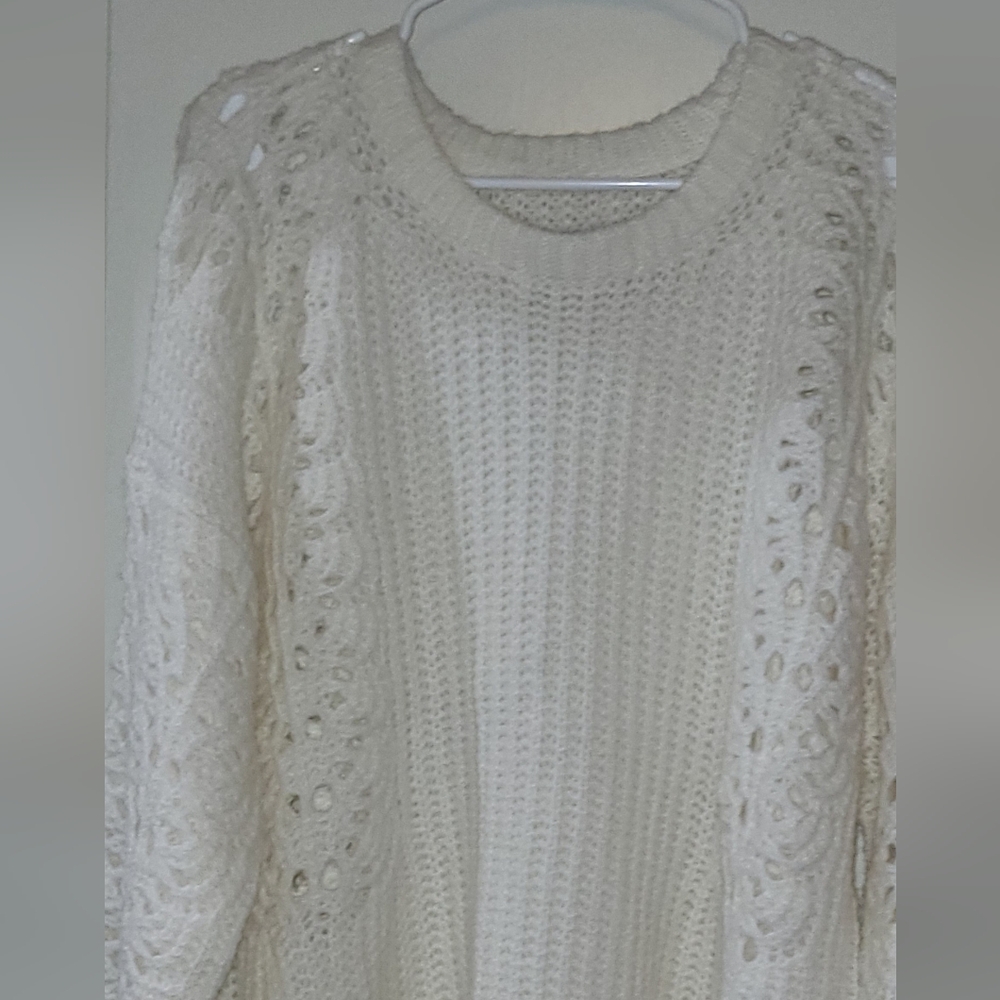 Anthropologie Cream Knit Cardigan